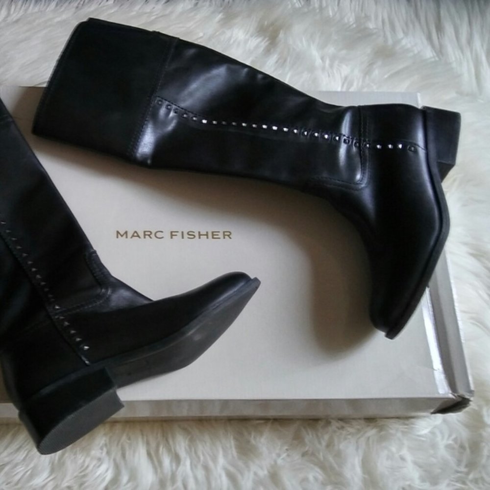 Marc Fisher Galaya Leather Studded Boot Size 6.5 - Picture 11 of 14